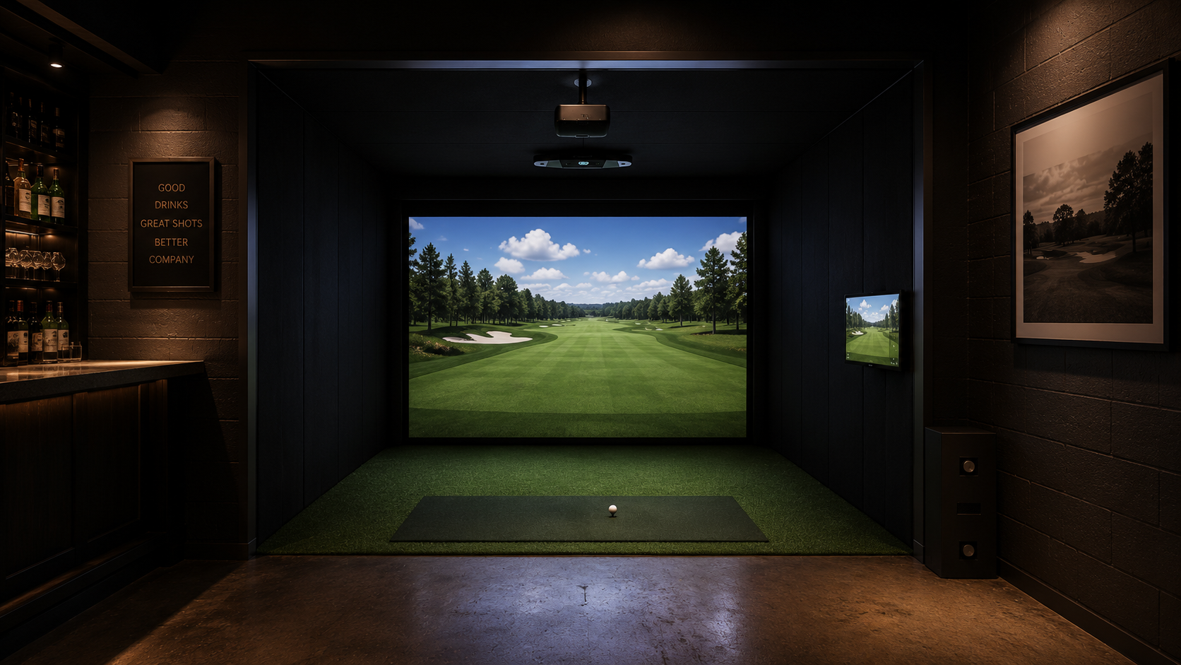 The Club simulator bay
